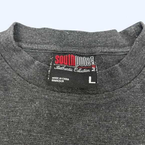 Y2K Grey South Pole long sleeve cotton thermal shirt - Picture 2 of 3